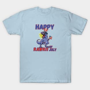 Happy RAWR!! of July Dinosaur T-Shirt